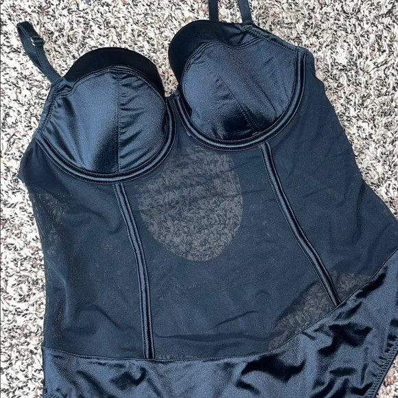 Auden Sheer Mesh Black Sculpting Underwire Thong Bodysuit Size Small | NWOT - Picture 3 of 5